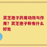 灵芝孢子药用功效与作用？灵芝孢子粉有什么好处