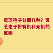 灵芝孢子分那几种？灵芝孢子粉有机和无机的区别