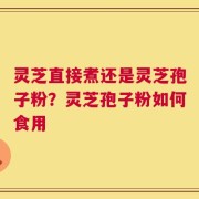 灵芝直接煮还是灵芝孢子粉？灵芝孢子粉如何食用