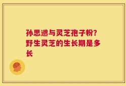 孙思邈与灵芝孢子粉？野生灵芝的生长期是多长