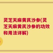 灵芝天麻黄芪沙参(灵芝天麻黄芪沙参的功效和用法详解)