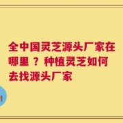 全中国灵芝源头厂家在哪里 ？种植灵芝如何去找源头厂家
