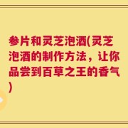 参片和灵芝泡酒(灵芝泡酒的制作方法，让你品尝到百草之王的香气)