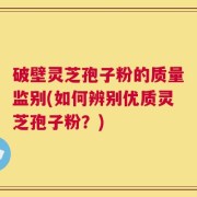 破壁灵芝孢子粉的质量监别(如何辨别优质灵芝孢子粉？)