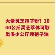 大量灵芝孢子粉？1000公斤灵芝萃体可取出多少公斤纯孢子油