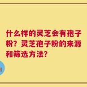 什么样的灵芝会有孢子粉？灵芝孢子粉的来源和筛选方法？
