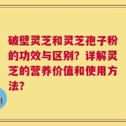破壁灵芝和灵芝孢子粉的功效与区别？详解灵芝的营养价值和使用方法？
