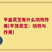 平盖灵芝有什么功效作用(平顶灵芝：功效与作用)