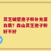 灵芝破壁孢子粉补充蛋白质？森山灵芝孢子粉好不好