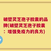 破壁灵芝孢子胶囊的品牌(破壁灵芝孢子胶囊：增强免疫力的良方)