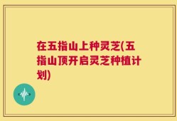 在五指山上种灵芝(五指山顶开启灵芝种植计划)