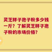 灵芝胖子孢子粉多少钱一斤？了解灵芝胖子孢子粉的市场价格？
