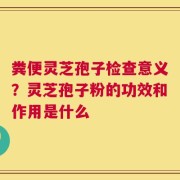 粪便灵芝孢子检查意义？灵芝孢子粉的功效和作用是什么