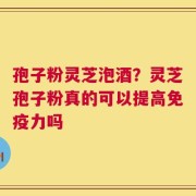 孢子粉灵芝泡酒？灵芝孢子粉真的可以提高免疫力吗