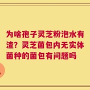 为啥孢子灵芝粉泡水有渣？灵芝菌包内无实体菌种的菌包有问题吗