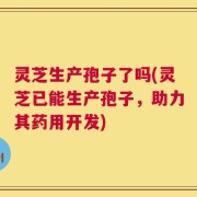 灵芝生产孢子了吗(灵芝已能生产孢子，助力其药用开发)