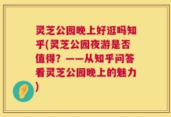 灵芝公园晚上好逛吗知乎(灵芝公园夜游是否值得？——从知乎问答看灵芝公园晚上的魅力)