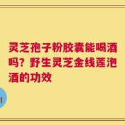 灵芝孢子粉胶囊能喝酒吗？野生灵芝金线莲泡酒的功效