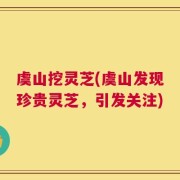 虞山挖灵芝(虞山发现珍贵灵芝，引发关注)