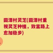 圆潭村灵芝(圆潭村重视灵芝种植，致富路上愈加稳步)