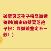 破壁灵芝孢子粉显微镜鉴别(解密破壁灵芝孢子粉：显微镜鉴定不一般！)