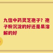 九信中药灵芝孢子？孢子粉沉淀的好还是易溶解的好