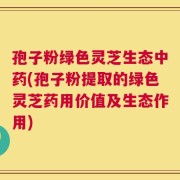 孢子粉绿色灵芝生态中药(孢子粉提取的绿色灵芝药用价值及生态作用)