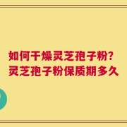 如何干燥灵芝孢子粉？灵芝孢子粉保质期多久