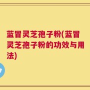 蓝冒灵芝孢子粉(蓝冒灵芝孢子粉的功效与用法)