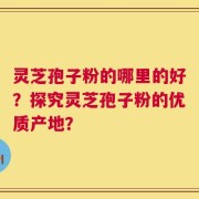 灵芝孢子粉的哪里的好？探究灵芝孢子粉的优质产地？