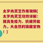 太岁肉灵芝作用视频(太岁肉灵芝功效详解：提高免疫力、抗疲劳能力，大自然的镇魔宝物！)