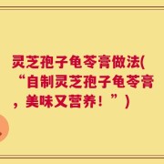 灵芝孢子龟苓膏做法(“自制灵芝孢子龟苓膏，美味又营养！”)