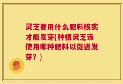 灵芝要用什么肥料核实才能发芽(种植灵芝该使用哪种肥料以促进发芽？)