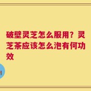 破壁灵芝怎么服用？灵芝茶应该怎么泡有何功效