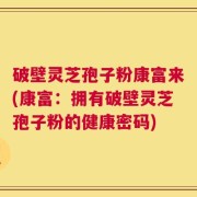 破壁灵芝孢子粉康富来(康富：拥有破壁灵芝孢子粉的健康密码)