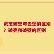 灵芝破壁与去壁的区别？破壳和破壁的区别