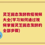 灵芝固态发酵教程视频大全(学习如何通过视频掌握灵芝固态发酵的全部步骤)