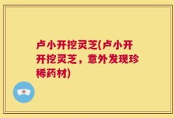 卢小开挖灵芝(卢小开开挖灵芝，意外发现珍稀药材)