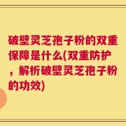 破壁灵芝孢子粉的双重保障是什么(双重防护，解析破壁灵芝孢子粉的功效)