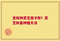 怎样种灵芝孢子粉？灵芝树苗种植方法