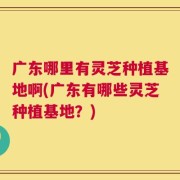 广东哪里有灵芝种植基地啊(广东有哪些灵芝种植基地？)