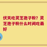 伏天吃灵芝孢子粉？灵芝孢子粉什么时间吃最好