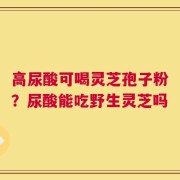 高尿酸可喝灵芝孢子粉？尿酸能吃野生灵芝吗