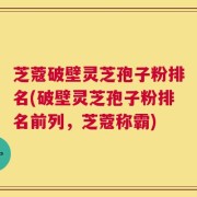 芝蔻破壁灵芝孢子粉排名(破壁灵芝孢子粉排名前列，芝蔻称霸)