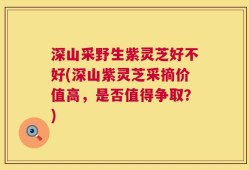 深山采野生紫灵芝好不好(深山紫灵芝采摘价值高，是否值得争取？)