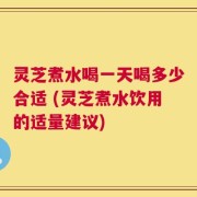 灵芝煮水喝一天喝多少合适 (灵芝煮水饮用的适量建议)