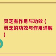 灵芝有作用与功效 (灵芝的功效与作用详解)