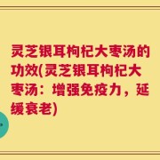 灵芝银耳枸杞大枣汤的功效(灵芝银耳枸杞大枣汤：增强免疫力，延缓衰老)