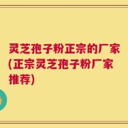 灵芝孢子粉正宗的厂家(正宗灵芝孢子粉厂家推荐)