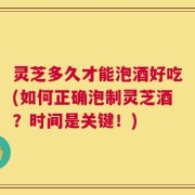 灵芝多久才能泡酒好吃(如何正确泡制灵芝酒？时间是关键！)